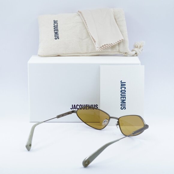 Jacquemus BAMBINO METAL JAC/68 C4 Cat Eye Sunglasses - Gunmetal/Amber - Picture 12 of 12